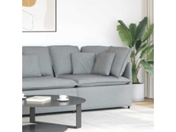 Vidaxl Módulo De Canto Para Sofá Modular Com Almofadas, Cinza Claro, 100 Cm