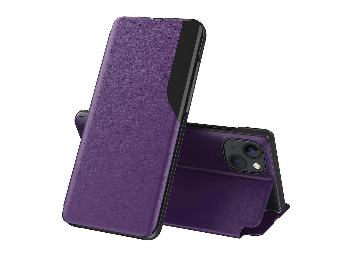 Lurelia Capa Flip Iphone 14 Couro Roxo