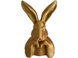 Escultura Decorativa De Coelho Dourado Da Páscoa | Acessório Decorativo De Primavera