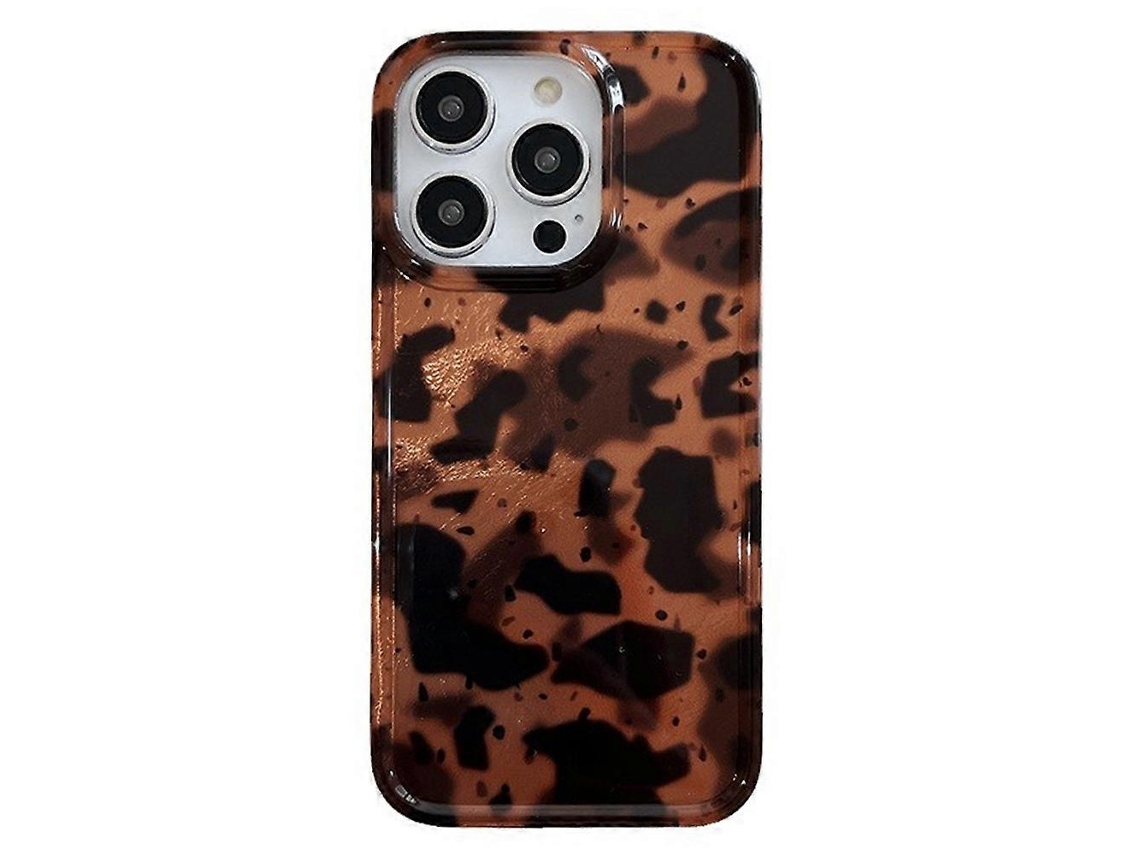 Capa De Tpu Com Estampa De Leopardo Âmbar Para Iphone 15 Pro Max