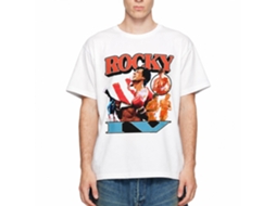 Rockinstone Rocky Movie Now He's Got A Flag White Adult T-shirt Size:m