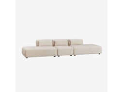 Sklum Sofá Modular De 3 Peças Com Duplo Divã Fogler Poliéster                       Bombazina Crema Linho