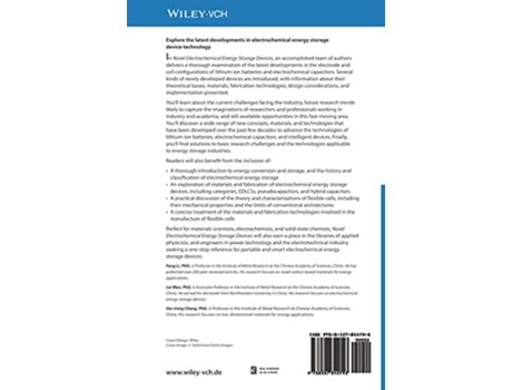 Livro Novel Electrochemical Energy Storage Devices Materials Architectures and Future Trends de Feng Li, Lei Wen et al. (Inglês - Capa Dura)