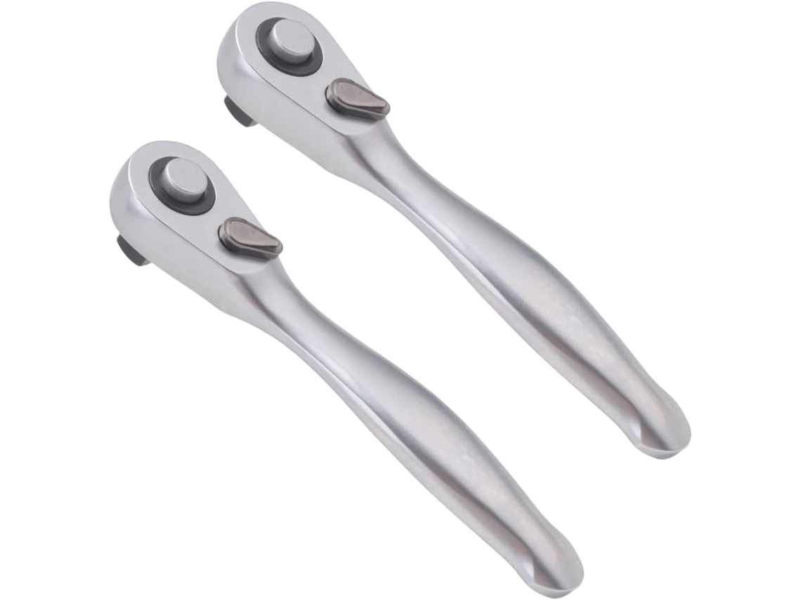 Mini Chave De Alta 1/4" Pacote Com 2 Fenda Encaixe Rápido 72 Dentes.