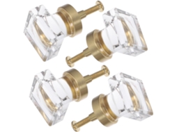 Conjunto De 4 Puxadores Transparentes Para Gavetas, Botões Para Móveis E Zircônia Para Armários.