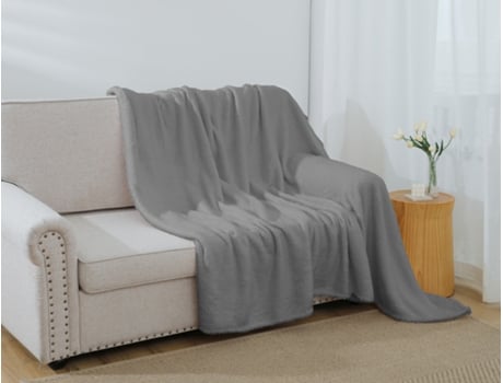 Cobertor de Algodão Ultra Suave Cinzo Escuro 220*240Cm-BOD HOME