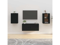 Vidaxl Móveis De Tv De Parede 2 Pcs 40x34,5x60 Cm Preto
