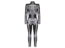 Fantasia de Halloween Jumpsuit de Esqueleto LAXISCREED