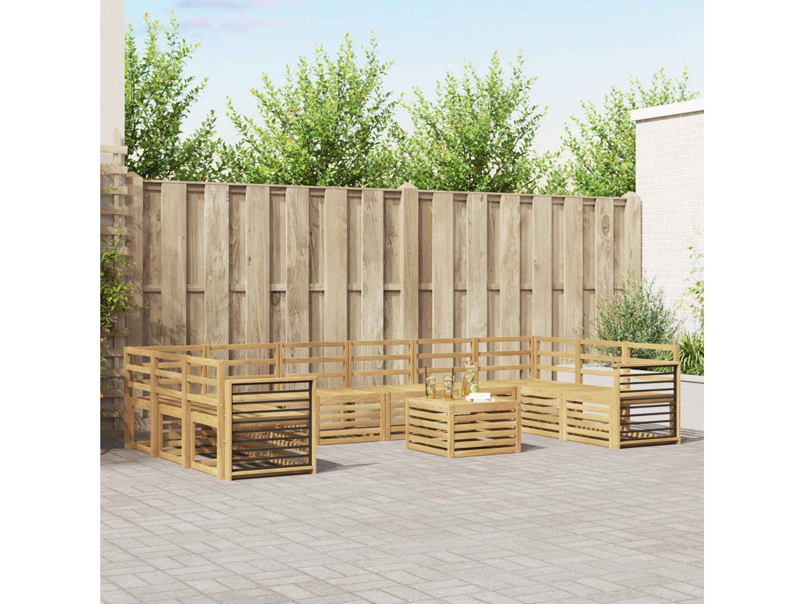 Vidaxl Conjunto De Sofás Para Exterior 11 Unid. Branco