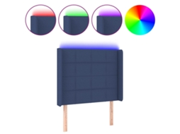 Led Headboard, Led Headboards Vidaxl Azul Tecido (93 X 16 X 118/128 Cm)
