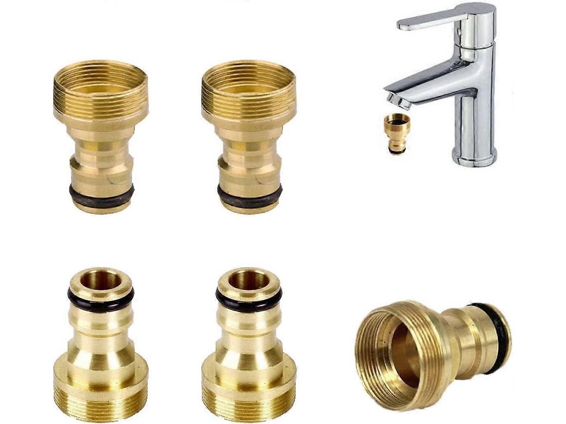 Engate Rápido Em Latão, 5 Peças Adaptador De Acoplamento Antiferrugem Mangueira Roscada Torneira Adaptador Universal Conexão De Torneira Db