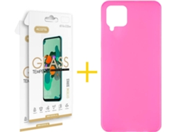 Kit Capa e 2 Películas Samsung Galaxy A22 4G ACCETEL Liso (Rosa)