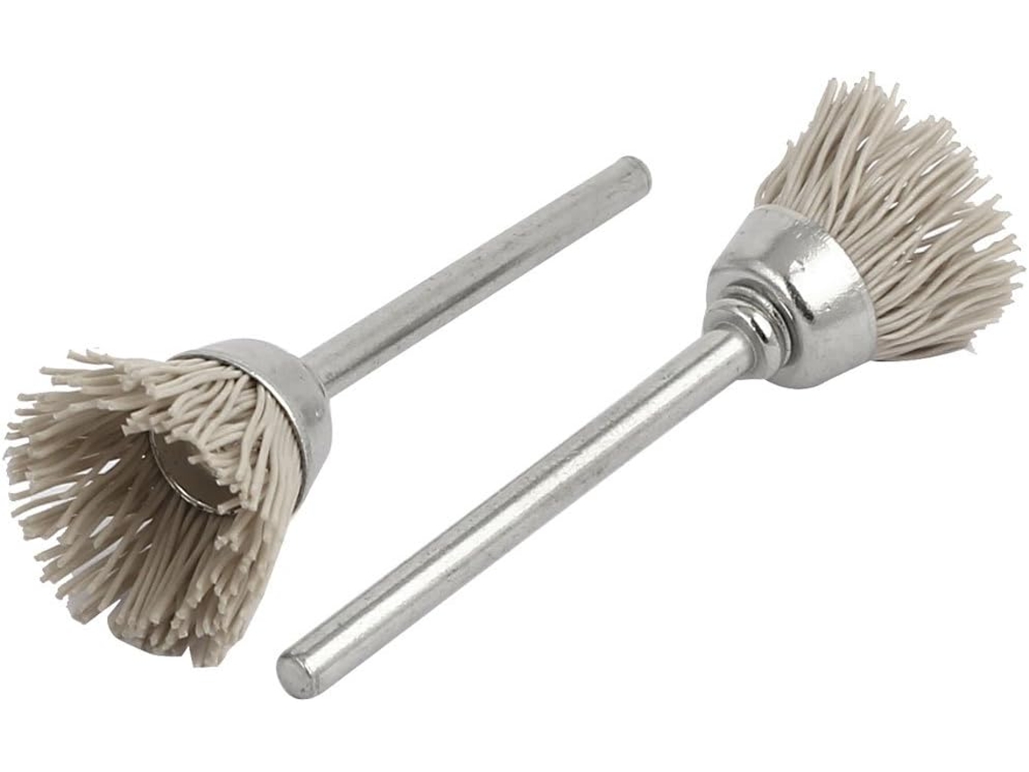 Escova de Nylon Abrasiva com Haste 3 Mm e Copo 10 Diâmetro para Lixar Polir 2 Peças CHABERLU