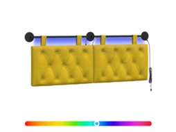 Conjunto 1 Cabeceira Moderna Vidaxl Amarelo Veludo (150 X 55 X 7 Cm)