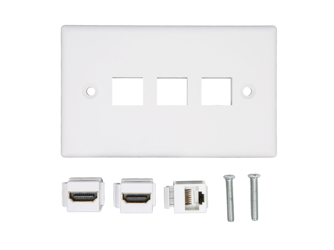 Placa de Parede Ethernet com 2 Portas 4k CHABERLU