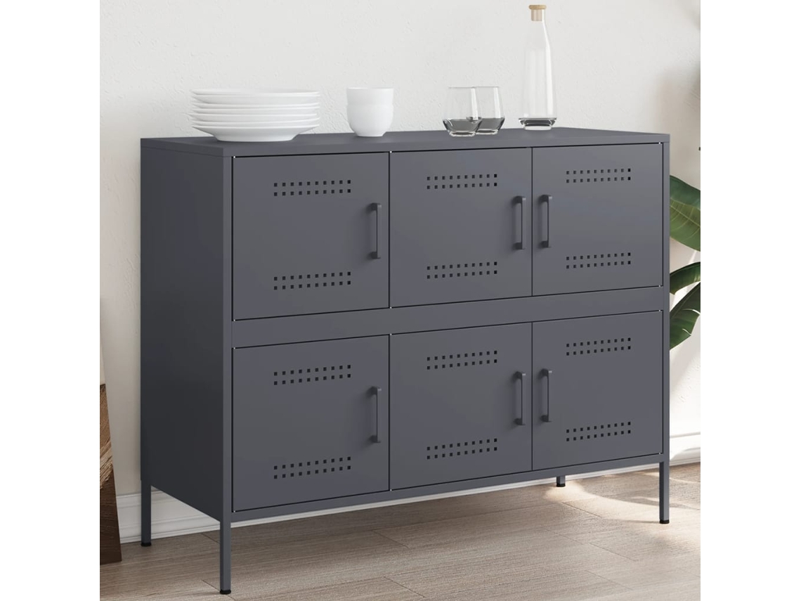 Vidaxl Aparador 100,5x39x79 Cm Aço Antracite
