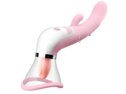 Vibrador Para Lamber A Lngua Com Dildo De Aquecimento, Estimulador De Suco Do Mamilo Clitris (rosa)