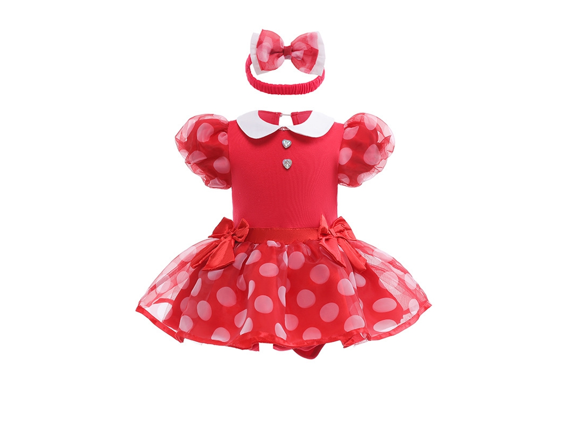Traje de Natal Mickey Cosplay Bebê Macacão de Peça Única 80Cm