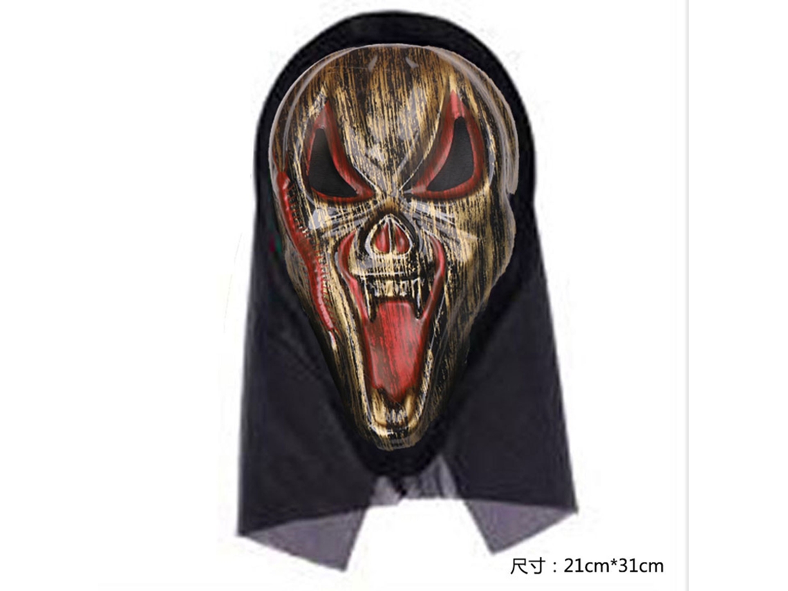 Lurelia Máscara Feiticeiro Centopeia Retro Festa Terror Halloween Rosto Fantasma Dourado