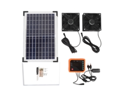 Kit de escapamento movido a energia solar (potência de 10 W, equipado com bateria para permitir operação 24 horas).