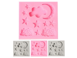 Molde De Silicona Para Pasteles Estrellas Luna Nubes Para Hornear Chocolate Diy