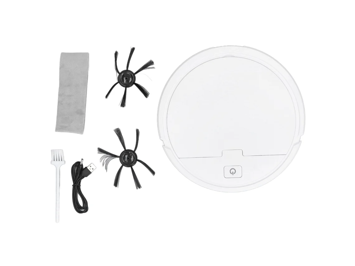 3 Em 1 Mini Aspirador De Pó Carregamento Usb Aspiração E Esfregão Doméstico Varredor Inteligente Branco