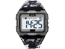 Lurelia Relógio Digital Masculino, Movimento De Quartzo, Visor Digital, Cronógrafo, Alarme, 12/24h, 51 Mm, Resina, Resistente À Água, Preto