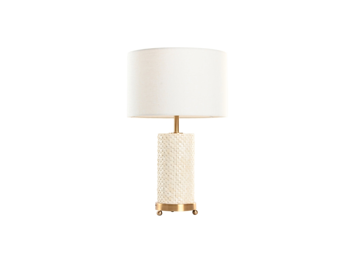 Abajur de Mesa em Latão Branco, 36x36x46cm ALEXANDRA HOUSE LIVING