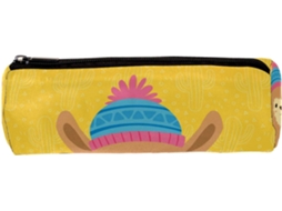 Porta-lápis com estampa de alpaca amarela, organizador de material escolar, organizador de mesa, essencial.