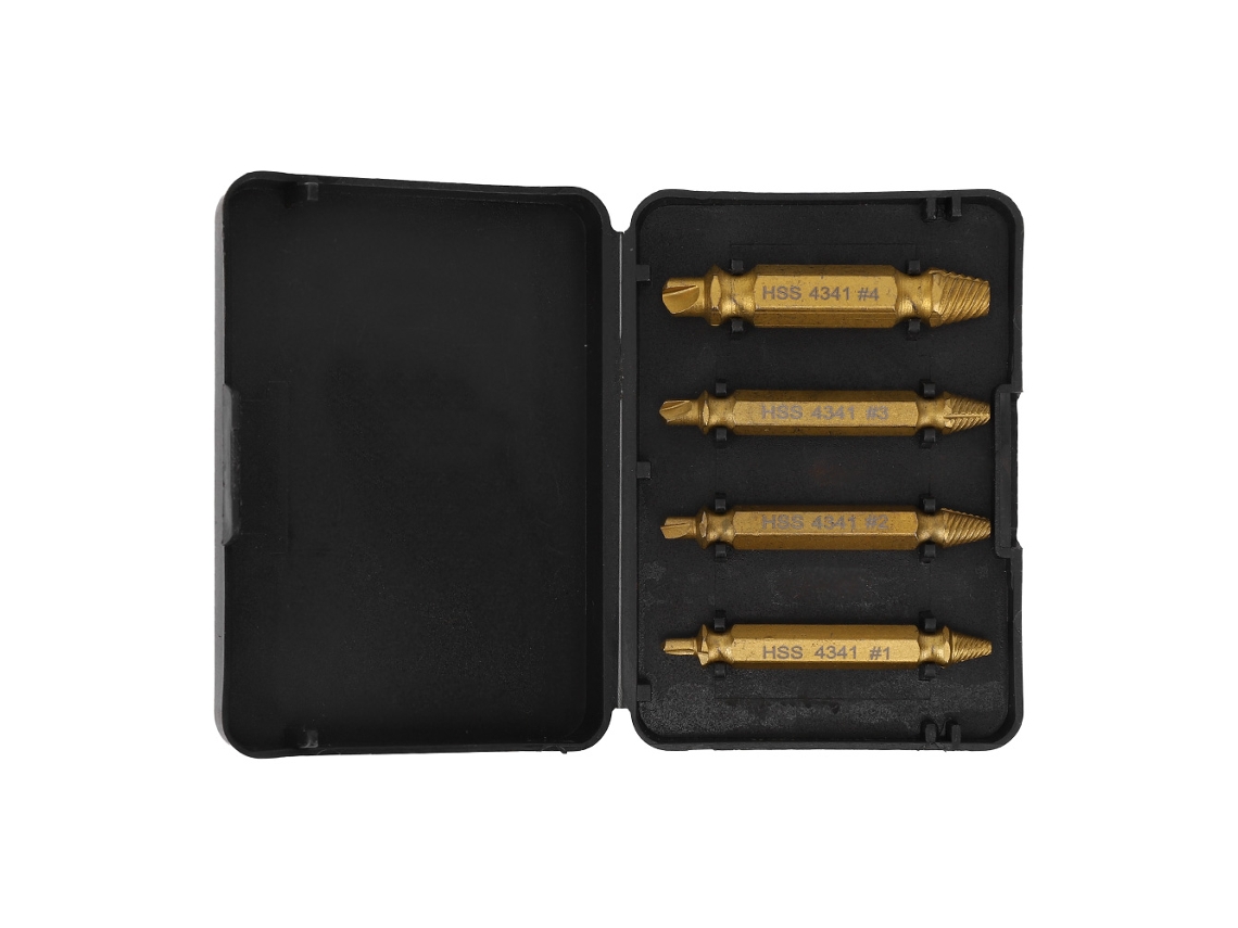 Extractor De Porcas Rotas De Duas Pontas, Ferramenta De Extração De Parafusos, Brocas Easy Out (ouro) 4 Peças