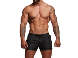 Pantalones Cortos Para Hombre Gimnasia Absorbente Transpirable Secado Rápido Con Bolsillos Negro Xl