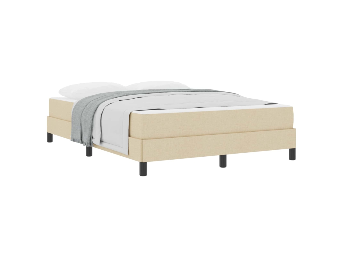 Cama Box com Colchão Creme 160 X 200 Cm Tecido MAISON EXCLUSIVE