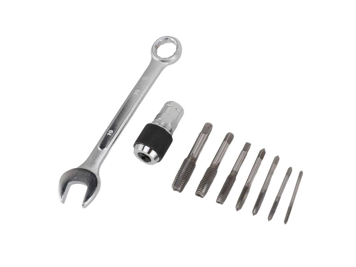 Conjunto de brocas Primerox para rosqueamento métrico com chave M19 e adaptador em aço rápido