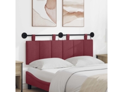 Vidaxl Cabeceira Suspensa Com Luz Led Vinho Vermelho Tecido