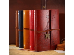 Caderno De Couro Vintage A6 Folhas Soltas Kraft