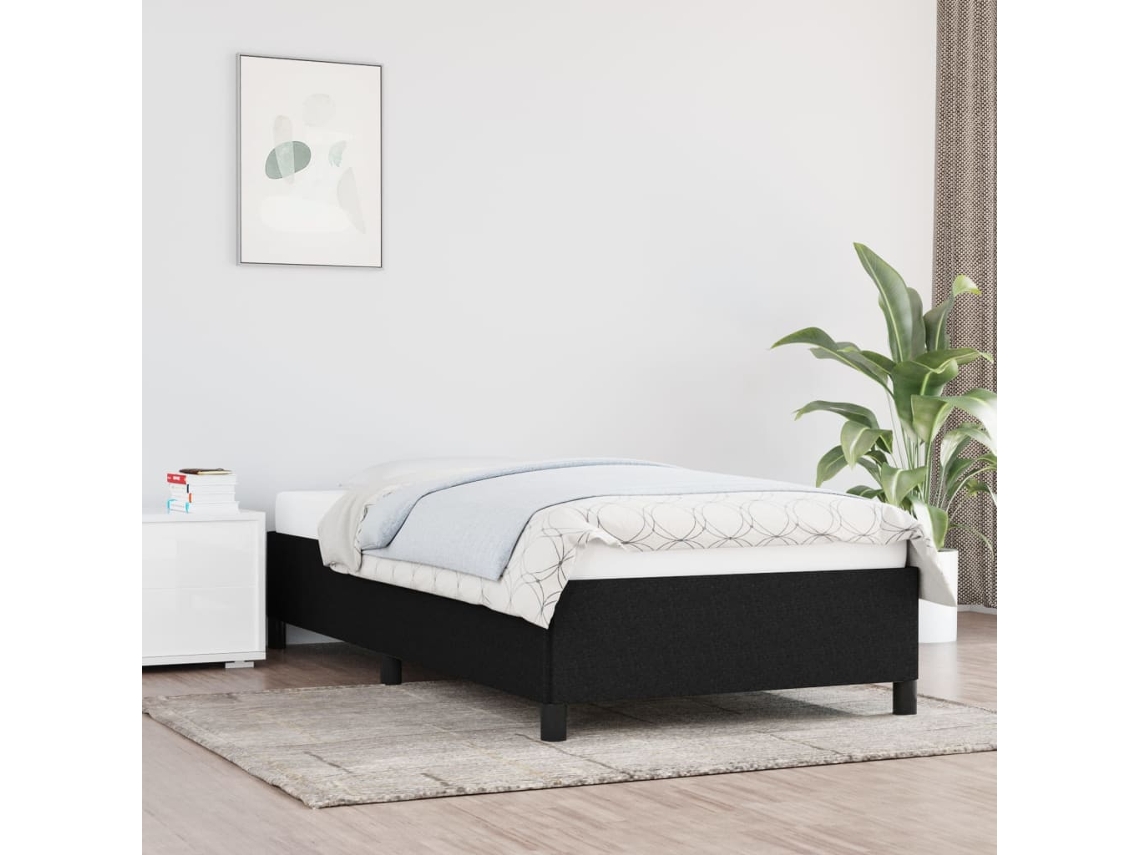 Vidaxl Estrutura De Cama Sem Colchão 100x200 Cm Tecido Preto