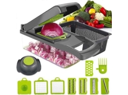Fatiador De Mandolina Multifuncional 12 Em 1 Para Vegetais Com Lâminas De Aço Inoxidável E Filtro Separador Para Cebolas, Cenouras E Maçãs. Everley891