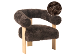 Sillón Beliani Ilbro De Pelo Sintético Marrón 77x68x76