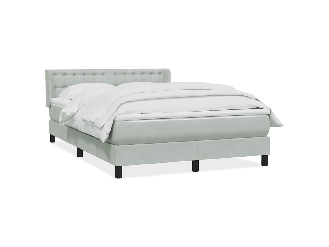 Maison Exclusive - Cama Com Molas/colchão 160x210 Cm Veludo Cinzento-claro