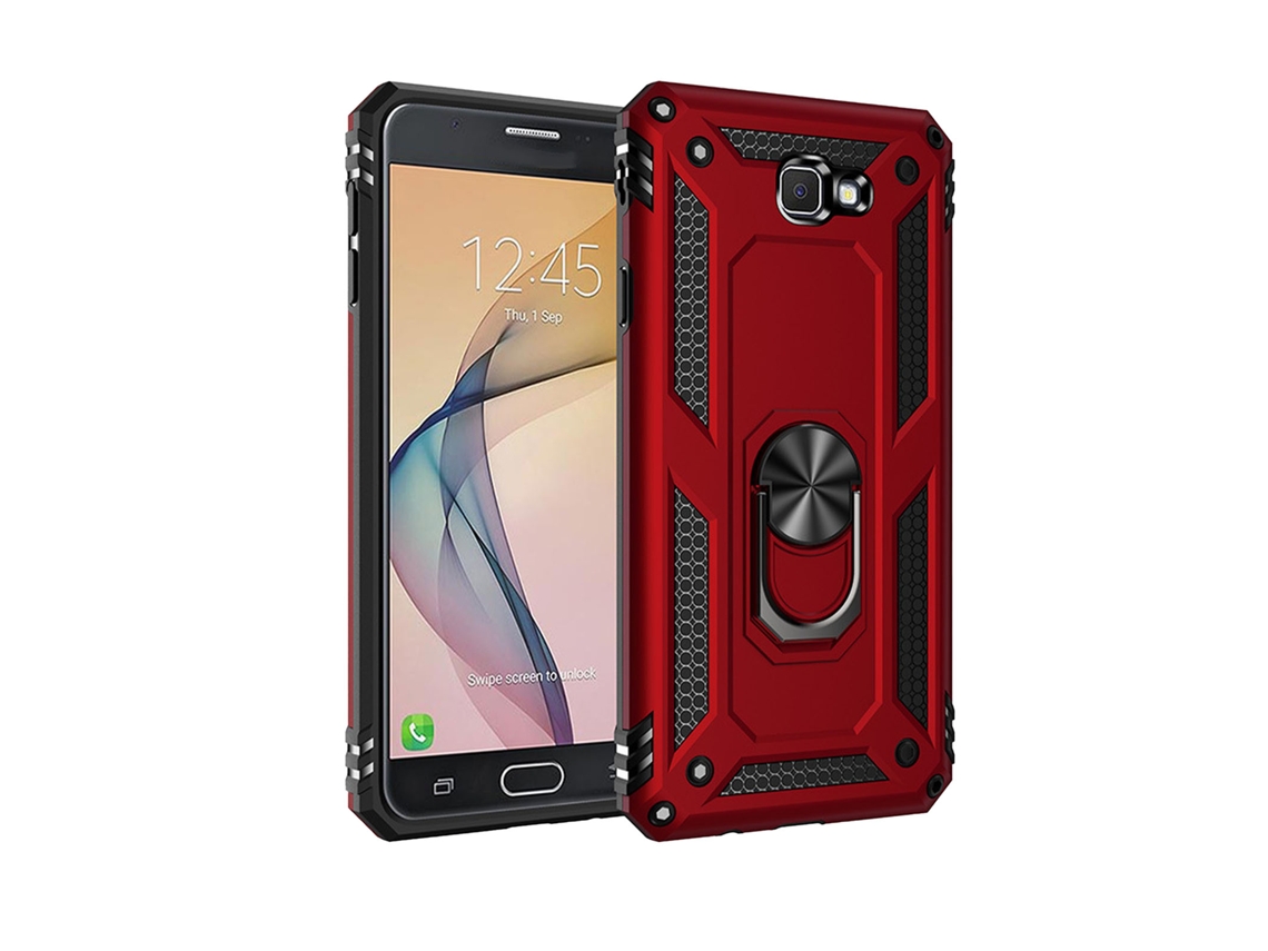 Phone Case For Galaxy J7 Prime For On7 2016 Rugged Pc Shockproof Protective Mobile Phone Back Cover 5.5inch Red LAXISCREED