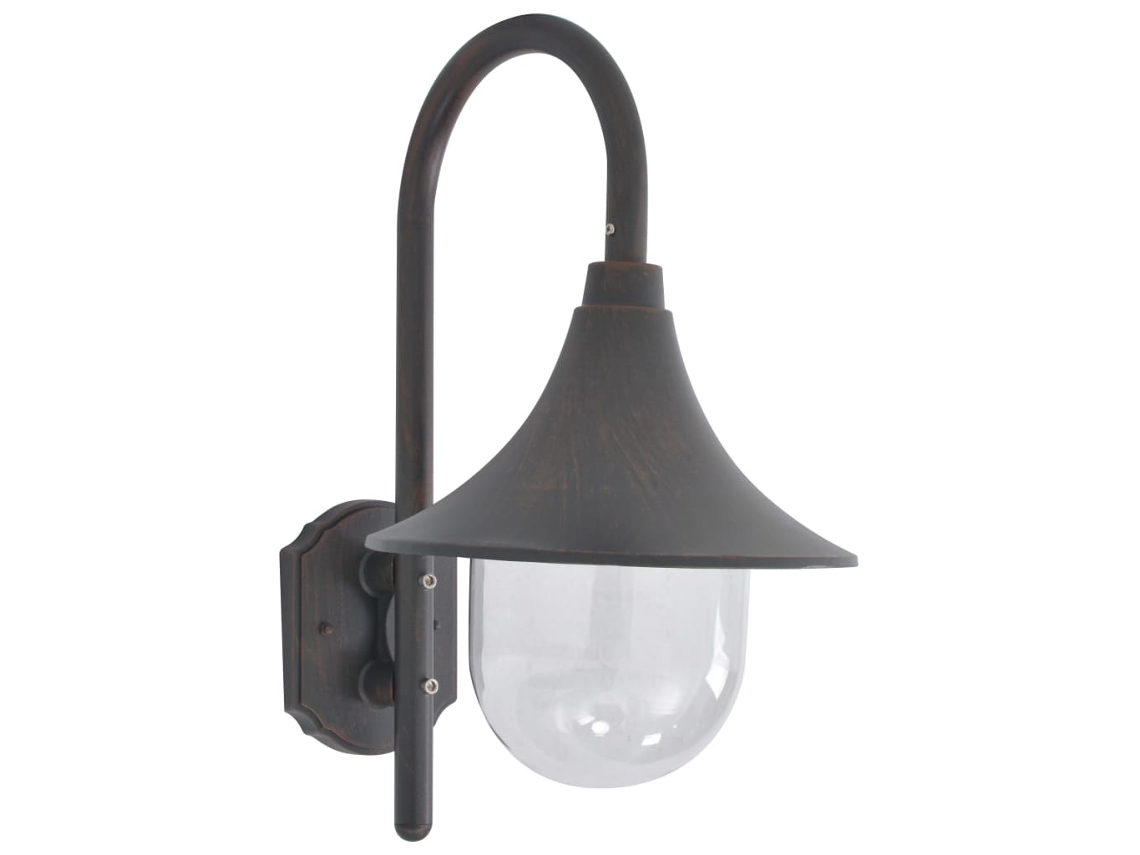 Vidaxl Candeeiro De Parede Para Jardim E27 42 Cm Alumínio Bronze