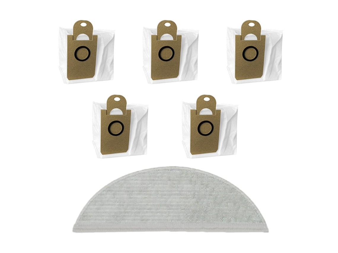 6 peças mop pano saco de pó peças reposição para xiaomi lydsto r1 aspirador remover poeira lixo para casa