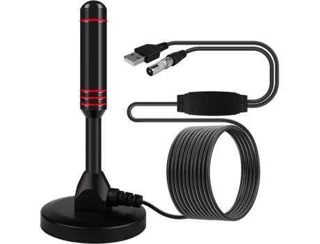 Antena interna Dvbt2 Hd Amplificador Ic Cabo coaxial 5 M Alcance 150 Milhares Treinamento de ajuste doméstico