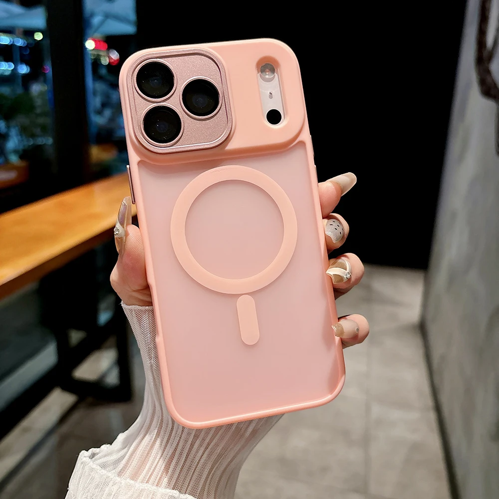 (rosa, Iphone 16e) Capa Fosca Semitransparente Para Celular, Compatível Com Carregamento Sem Fio Magnético, Capa Rígida À Prova De Choque.