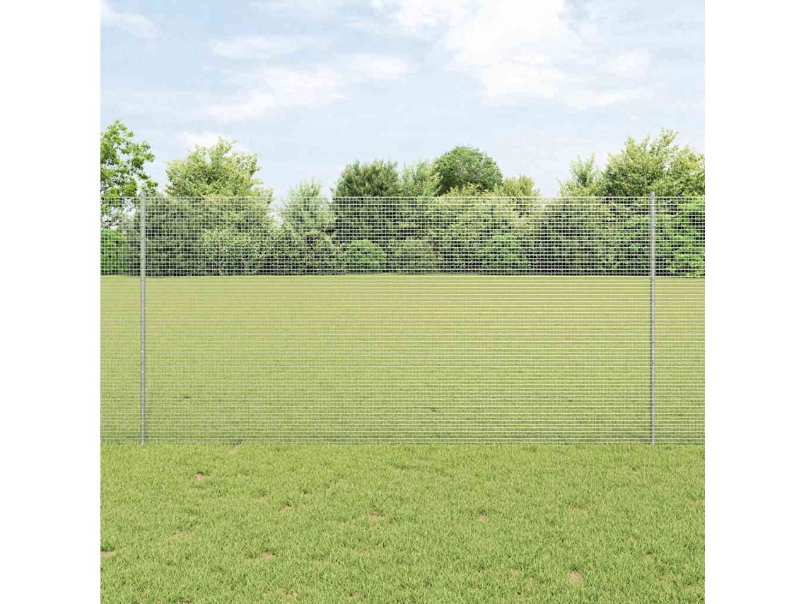Vidaxl Cerca De Arame Soldado Com Postes 25 X 1,2 M Aço Galvanizado