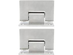 2 Dobradiças De Aço Inoxidável Polido Para Porta Box Vidro, Reforçadas, 90-graus, Para Banheiro E Vaso Sanitário