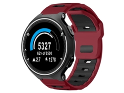 Bracelete para Garmin Forerunner 220 / 735 / 735xt / 230 / 235 Silicone Bicolor com Encaixe Plano Vermelho Vinho e Preto XIAOMOYU