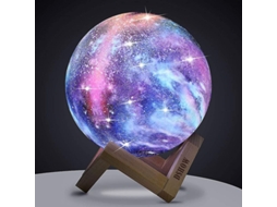 Lâmpada de Lua Nova Line, 18cm, infantil, galáxia, 16 cores, LED, 3D | S/MARCA