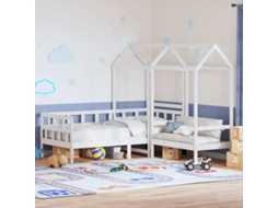 Vidaxl Conj. De Sofá-cama C/ Telhado 80x200 Cm Pinho Maciço Branco