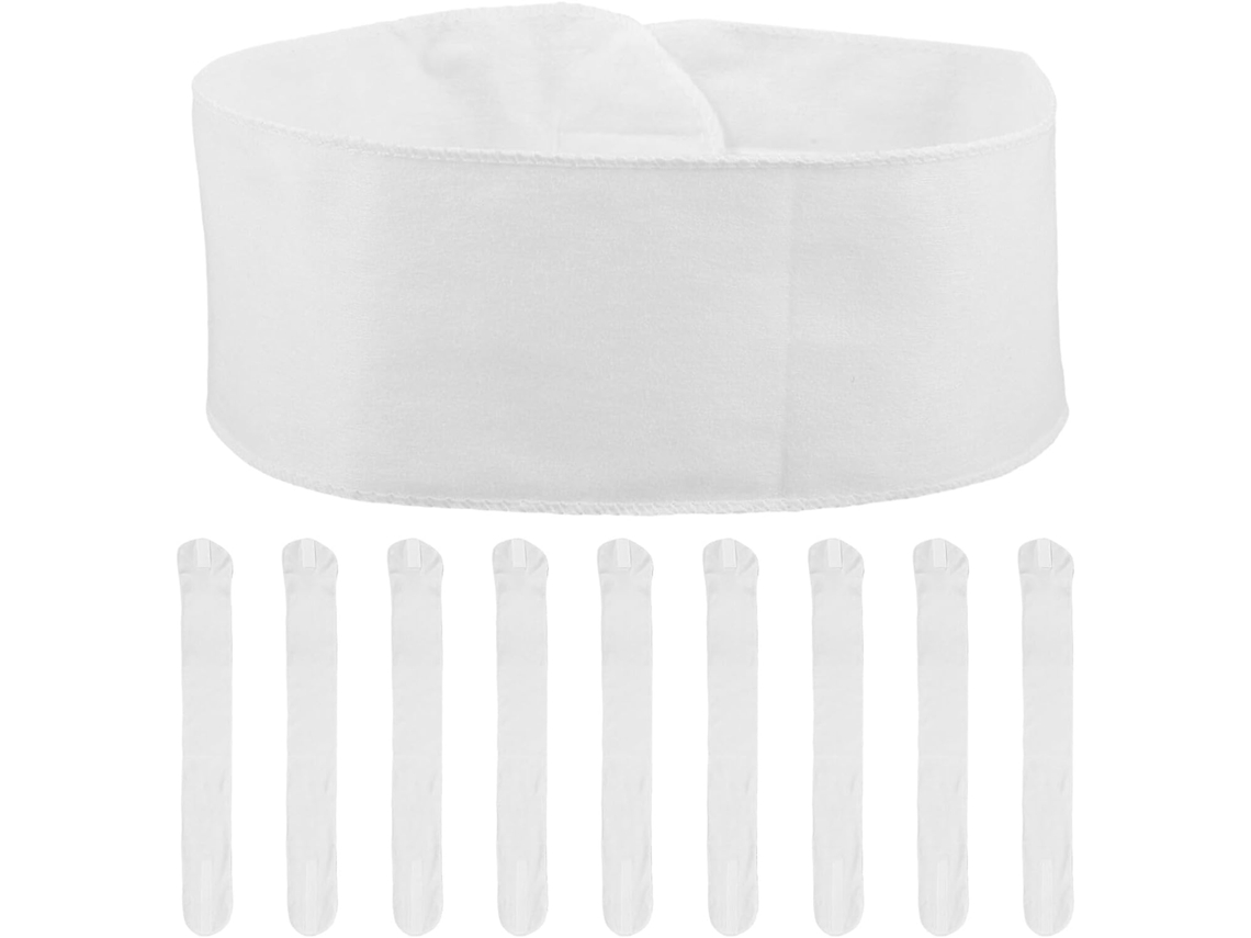 Pacote Com 10 Faixas Faciais Descartáveis De Tecido Não Tecido Branco.